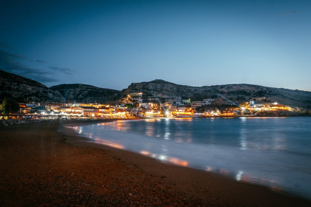 Matala bei Nacht im Süden von Kreta